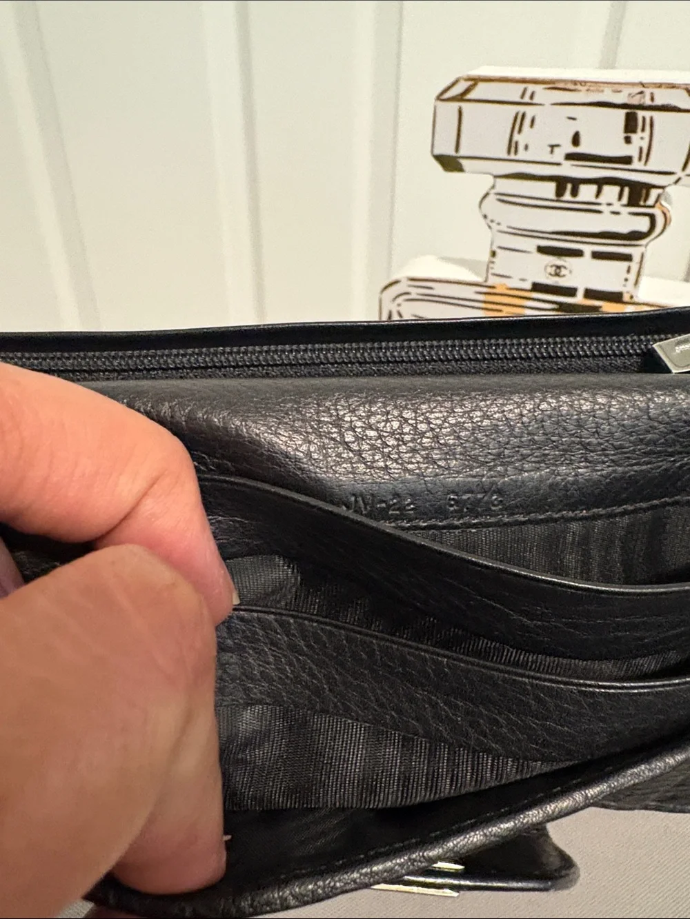 Salvatore Ferragamo Black Leather Continental Wallet with Silver Tone Hardware